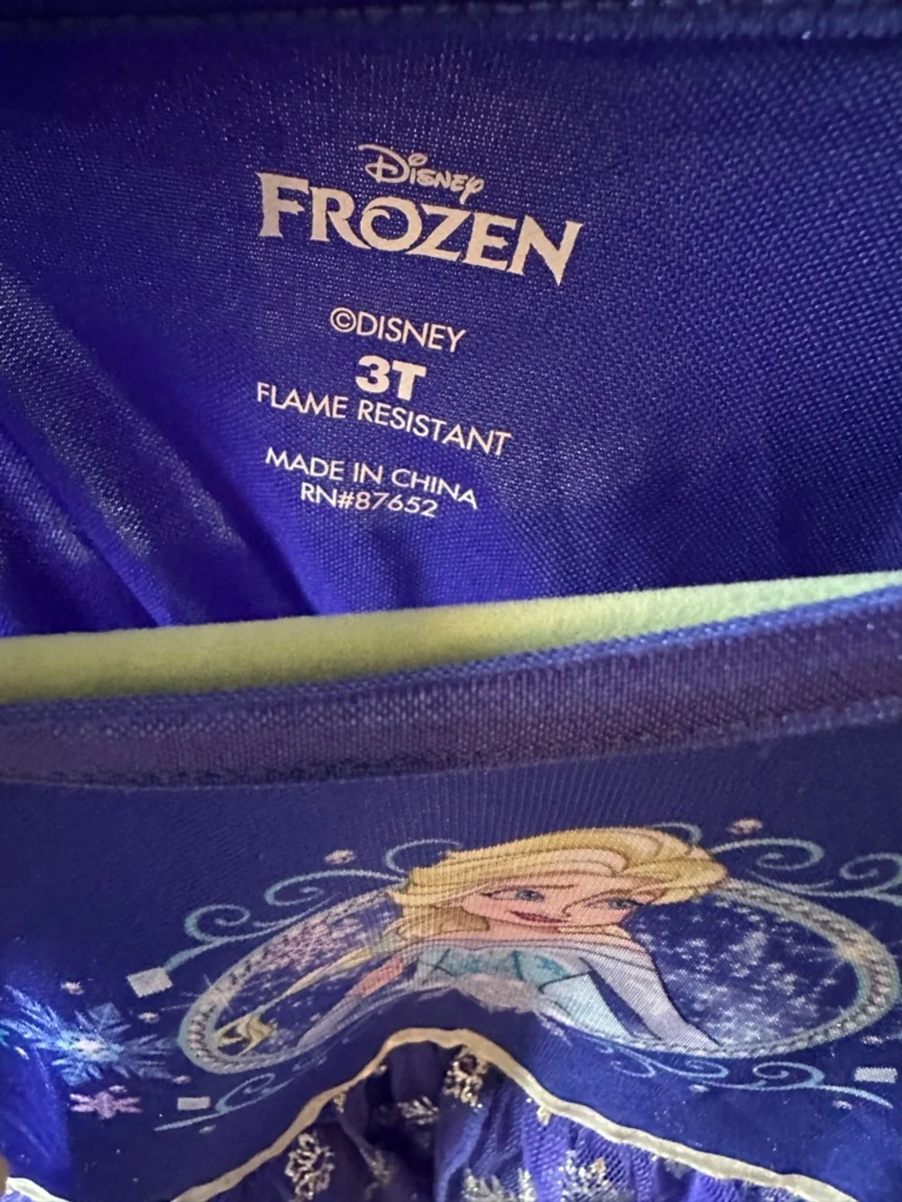 Disney Girls 3T Sparkling Blue Snowflake Princess Nightgown | EUC | Sleepwear - Picture 3 of 4